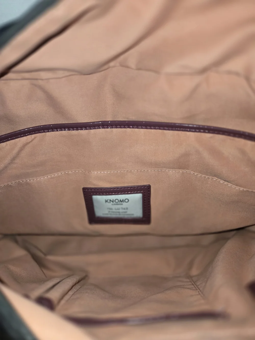 KNOMO Quilted Black Laptop Tote with Adjustable Strap